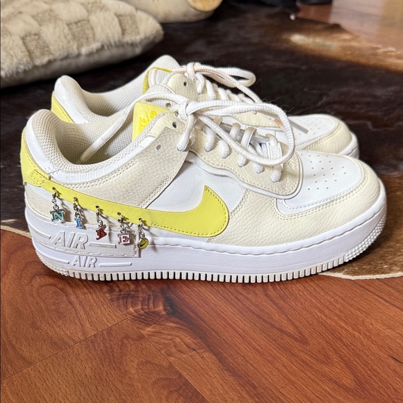 Nike Yellow Air Force 1 Shadow Charm Shoes - Picture 1 of 5